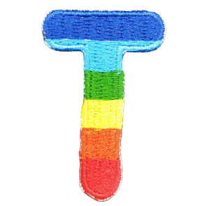 Parche Termoadhesivo Letra Letter T Arco iris 4 cm