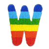 Parche Termoadhesivo Letra Letter W Arco iris 4 cm