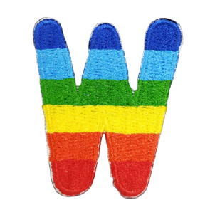 Parche Termoadhesivo Letra Letter W Arco iris 4 cm