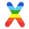 Parche Termoadhesivo Letra Letter X Arco iris 4 cm