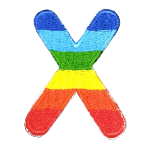 Parche Termoadhesivo Letra Letter X Arco iris 4 cm