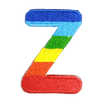 Gemelolandia | Parche Termoadhesivo Letra Letter Z Arco iris 4 cm | Muy Adherentes | Patch Stickers Para Decorar Tu Ropa | Fáciles de Poner