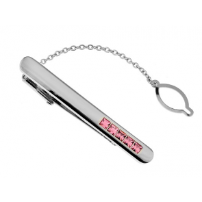 Pasador de corbata Five Crystal Pink