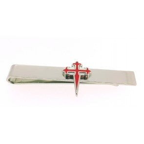 Pasador de Corbata Cruz de Santiago Plateado