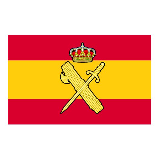 Pack 5 pegatinas de la bandera España con símbolo de la guardia civil 10x6cm