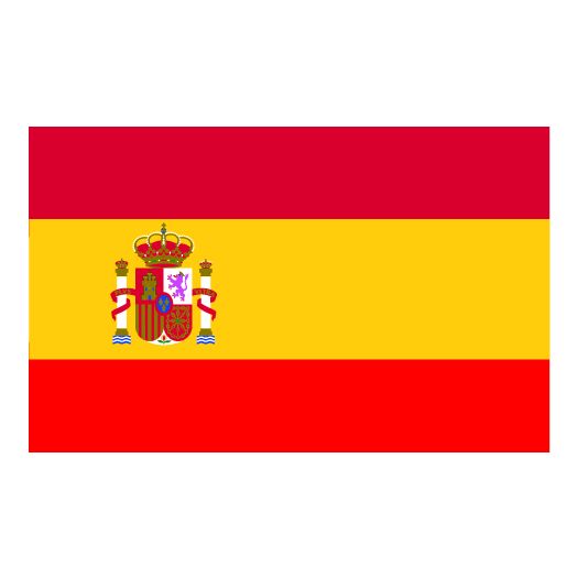 Pack 5 pegatinas de la bandera España con escudo 10x6cm