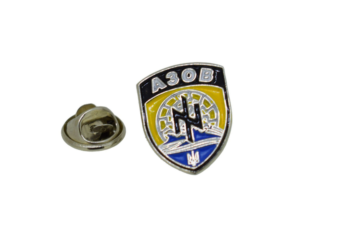 Pin de Solapa Azov con bandera de Ucrania esmaltado a color 2x1,5cm - Gemelolandia