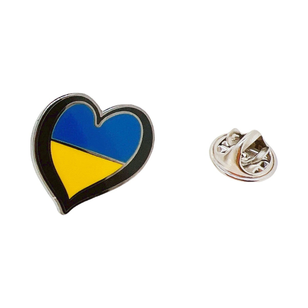 Pin de solapa Corazón de bandera de ucrania - juntos con ucrania - 20x20mm
