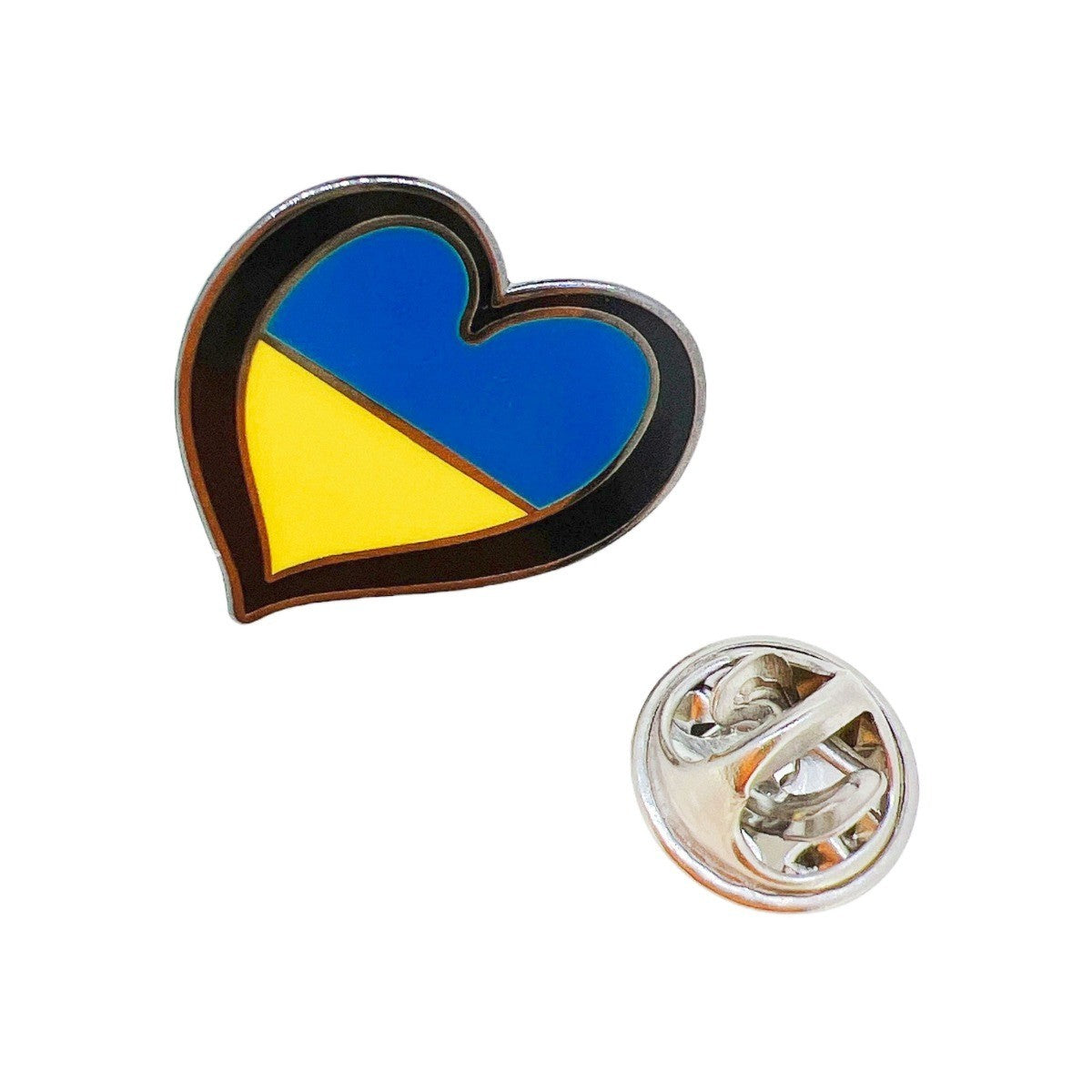 Pin de solapa Corazón de bandera de ucrania - juntos con ucrania - 20x20mm
