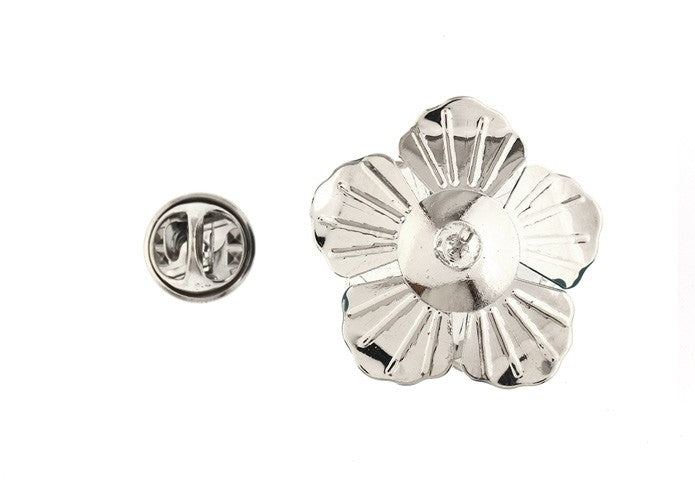 Pin Broche de Solapa Flor Azul Verdoso
