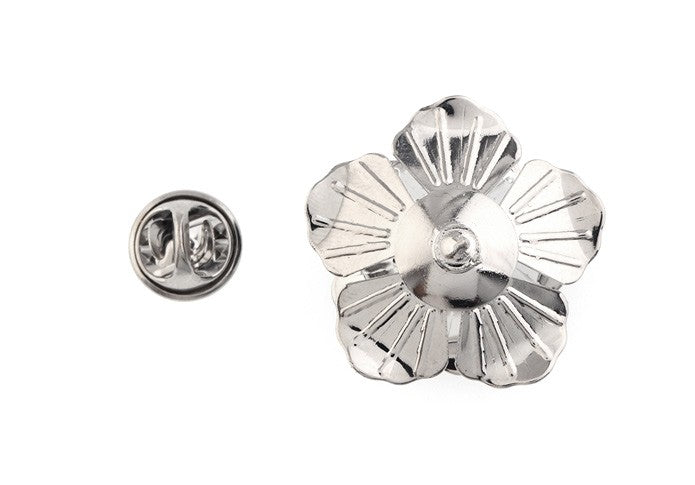 Pin Broche de Solapa Flor Negra