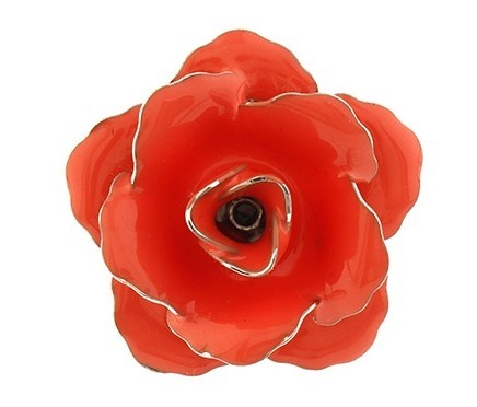 Pin Broche de Solapa Flor Rosa Oscuro