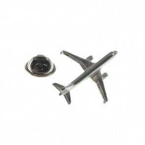 Pin de Solapa Avión Comercial Acero Envejecido 25mm