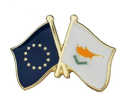 Pin de Solapa Bandera de La Unión Europea y Bandera de Chipre