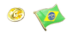 Pin de Solapa Bandera Mastil Brasil 16x15mm