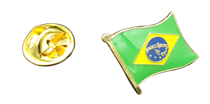 Pin de Solapa Bandera Mastil Brasil 16x15mm