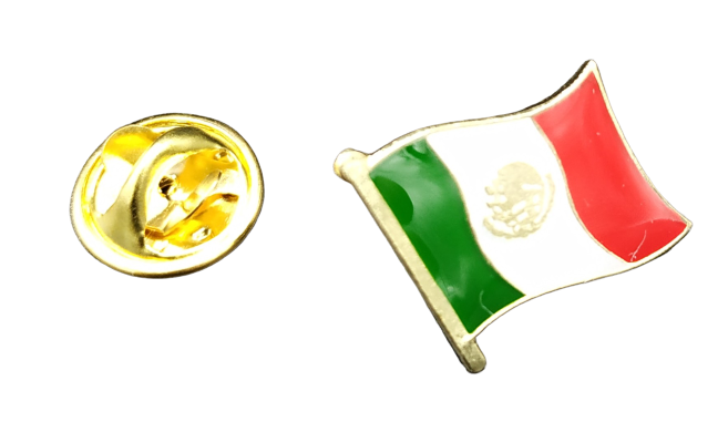 Pin de Solapa Bandera Mastil Mexico 16x15mm