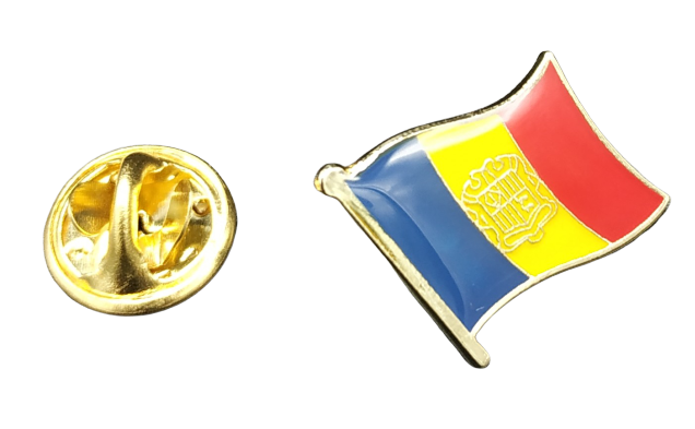 Pin de Solapa Bandera Mastil Andorra 16x15mm