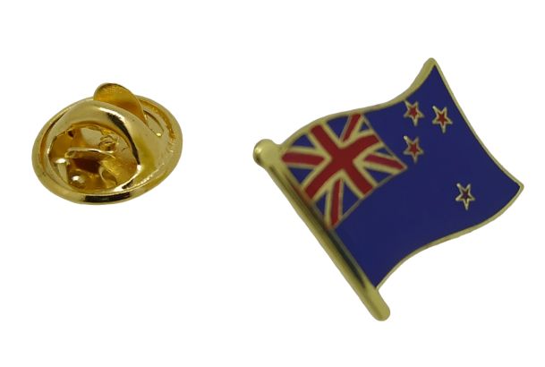 Pin de Solapa Bandera Mastil Nueva Zelanda 16x15mm