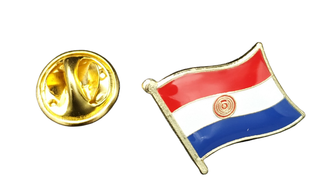 Pin de Solapa Bandera Mastil Paraguay 16x15mm