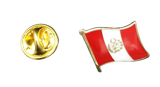 Pin de Solapa Bandera Mastil Peru 16x15mm