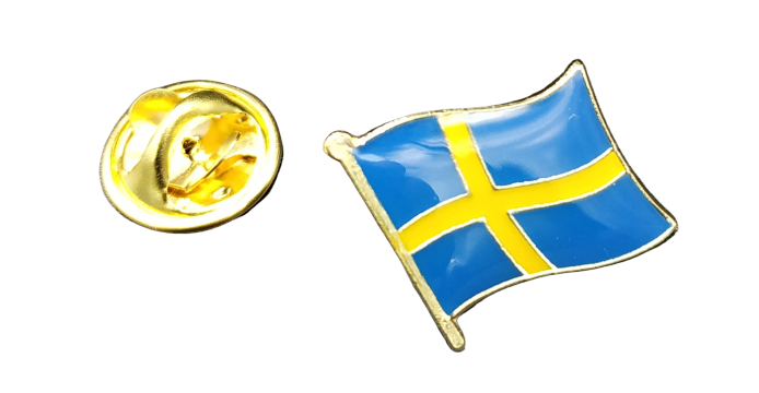 Pin de Solapa Bandera Mastil Suecia 16x15mm