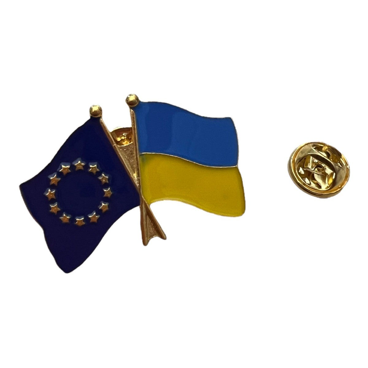 Pin de Solapa Banderas Mastil Europa y Ucrania 4x2,5cm - Gemelolandia