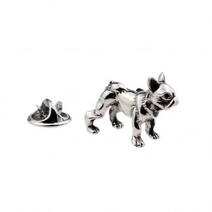 Pin de Solapa Bulldog Francés 3D Plateado