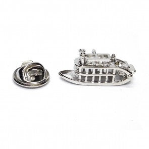 Pin de Solapa Buque de Vapor 3D Plateado