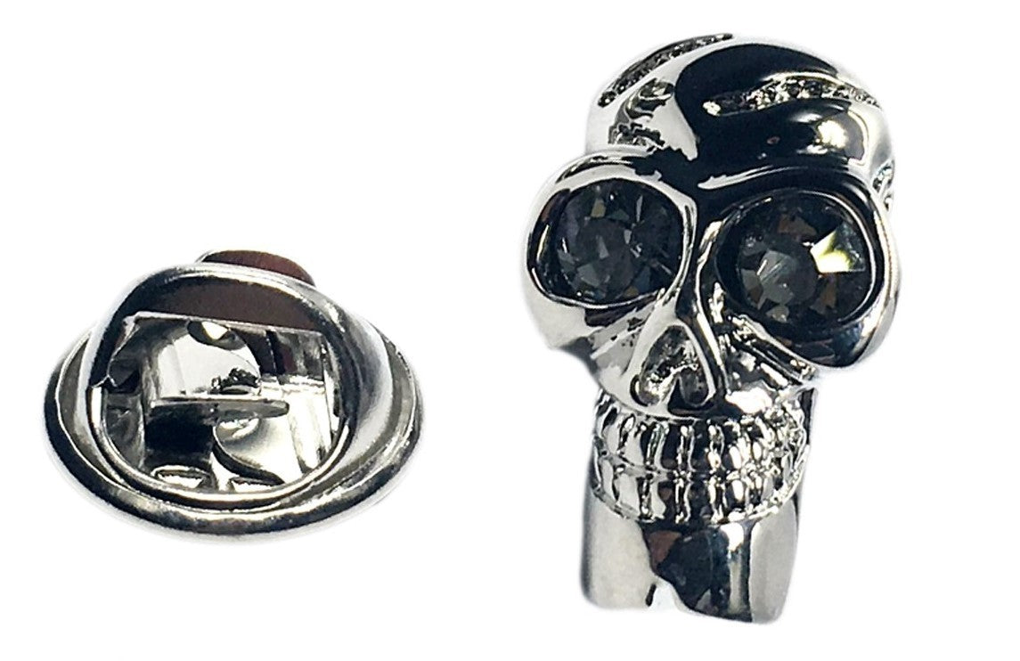 Pin de Solapa Calavera Plateada