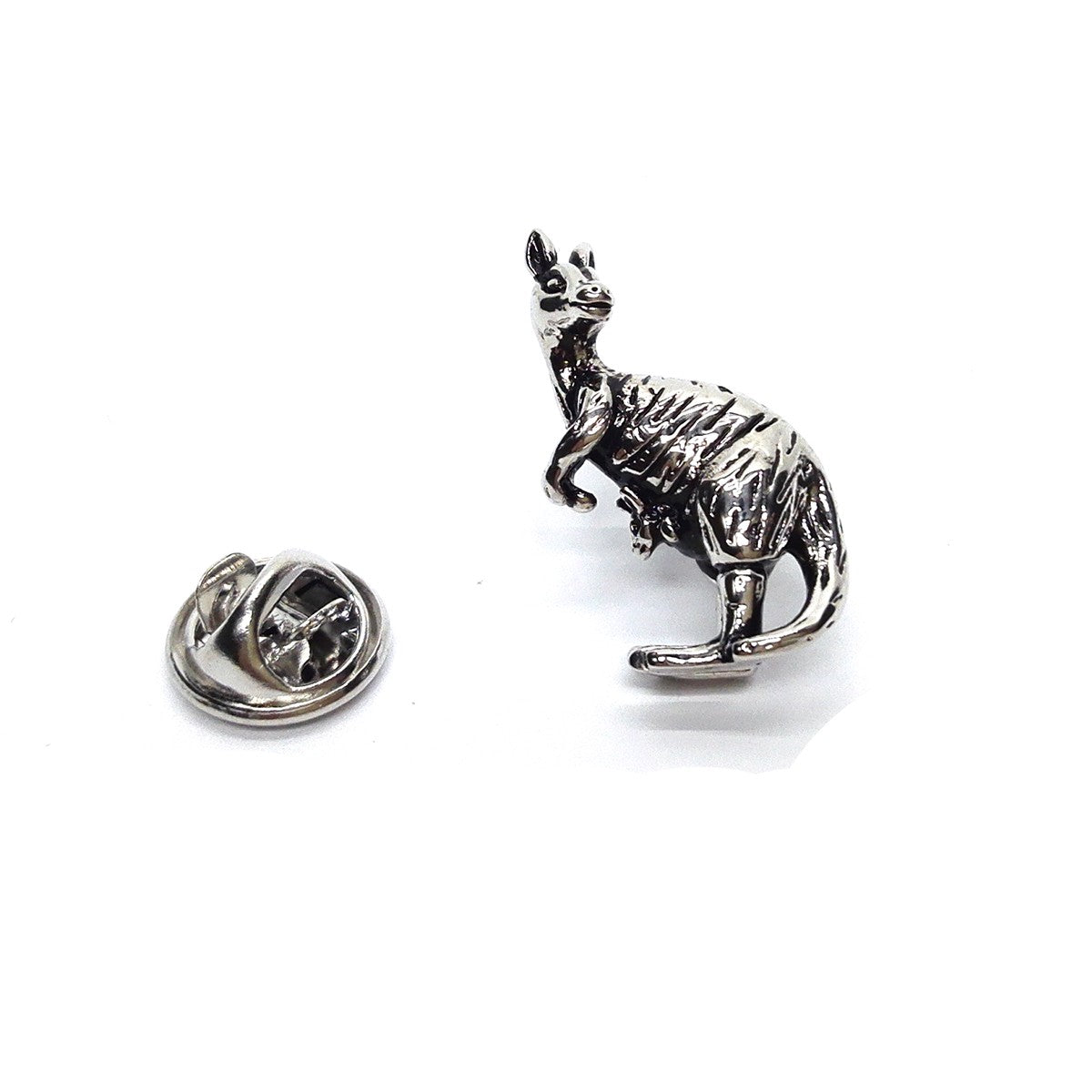 Pin de Solapa Canguro Plateado