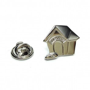 Pin de Solapa Caseta de Perro Plateada