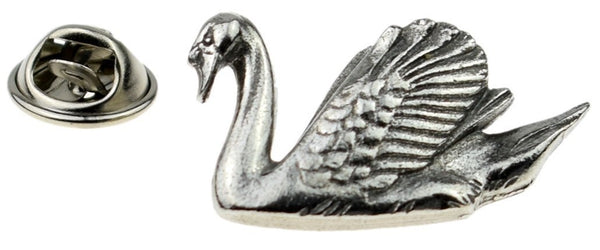 Pin de Solapa Cisne Plateado