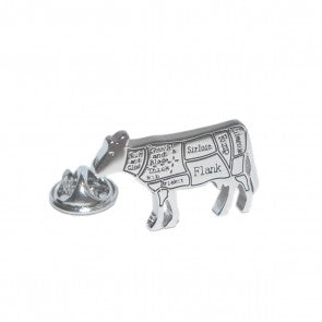Pin de Solapa Cortes de la Vaca Plateado
