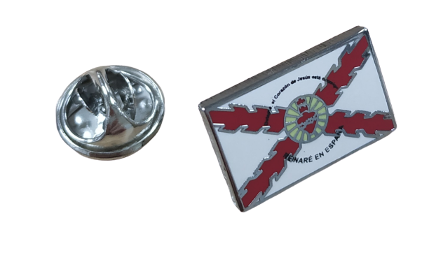 Pin de Solapa Detente Sagrado Corazon Aspa Borgoña 18x11mm