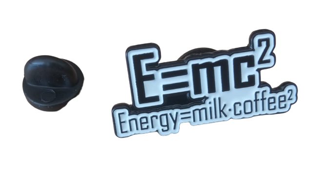 Pin de Solapa E=mc2 Energy=Milk x Coffee 2 30x15mm