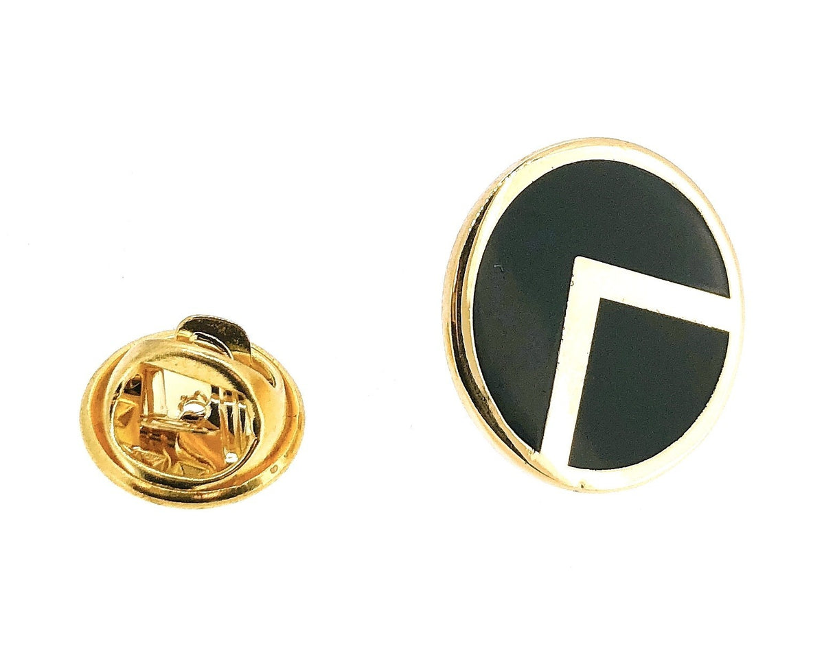 Pin de Solapa Escudo Hoplita Lambda Negro y Dorado