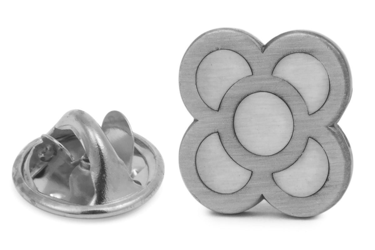Pin de Solapa Flor de Barcelona Plateada 15mm