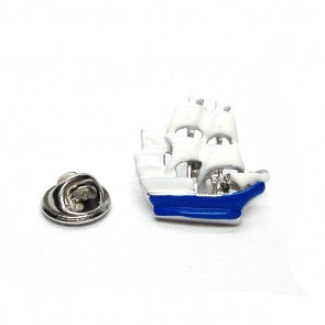 Pin de Solapa Galeón Blanco y Azul