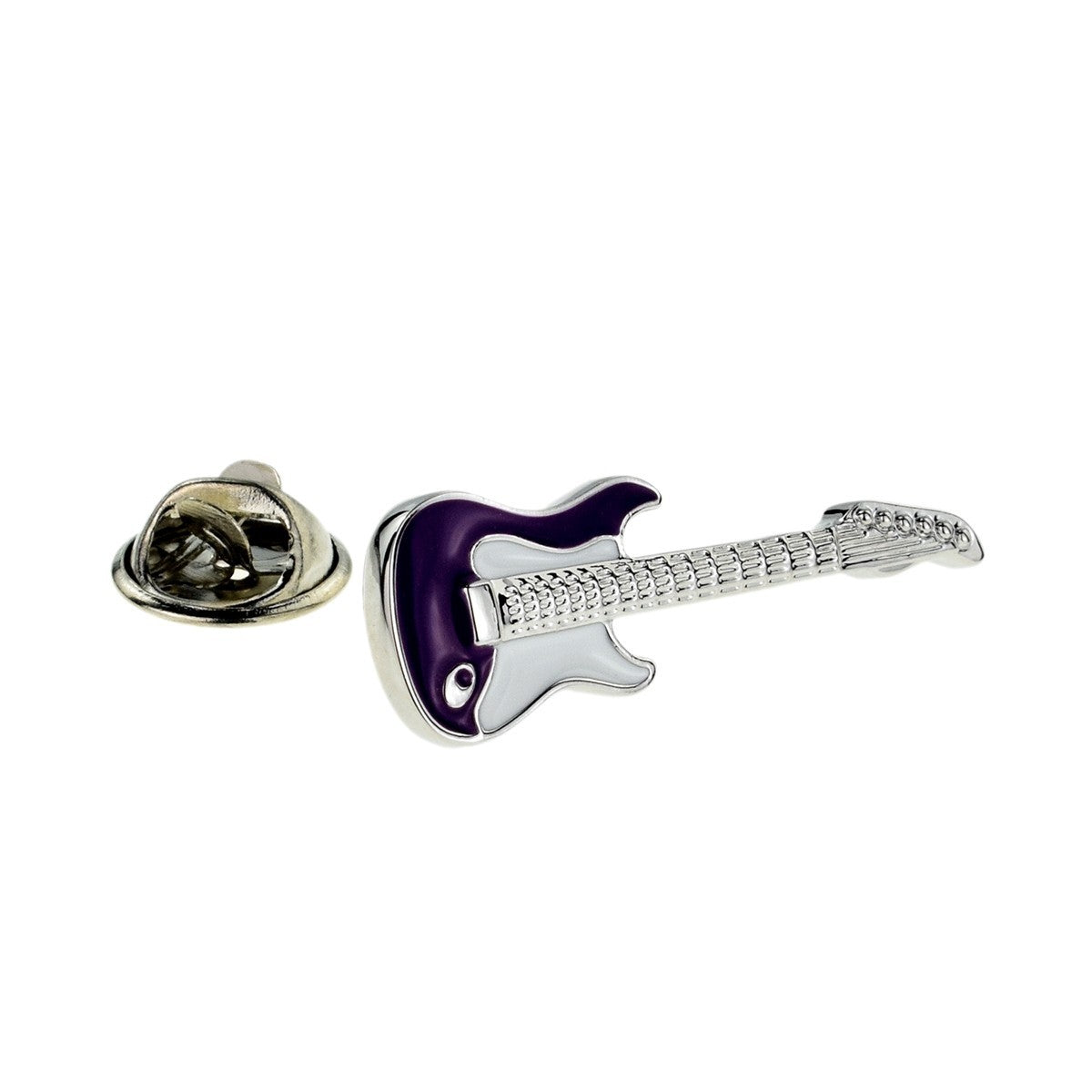 Pin de Solapa Guitarra Eléctrica Morada y Blanca 35mm