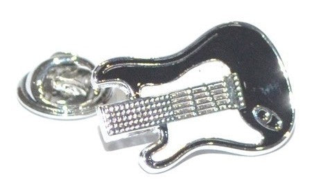 Pin de Solapa Guitarra Eléctrica Negra y Blanca