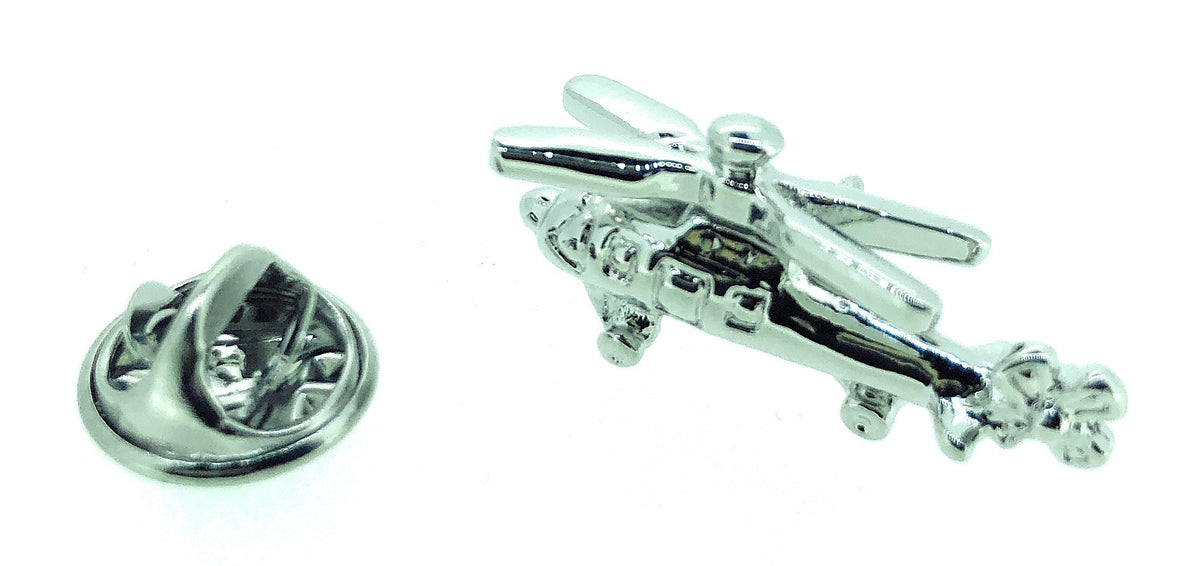 Pin de Solapa Helicóptero Plateado