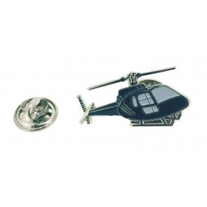 Pin de Solapa Helicóptero Negro