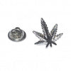 Pin de Solapa Hoja de Marihuana Plateada