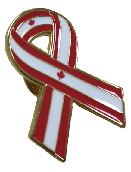 Pin de Solapa Lazo Bandera Canada Flag Ribbon Canada 30x25 mm