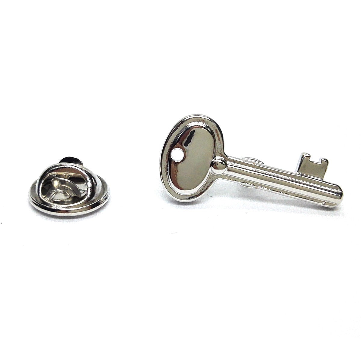 Pin de Solapa Llave 3D Plateada