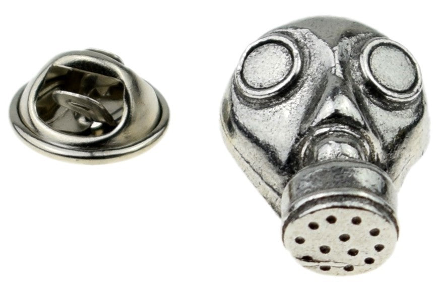 Pin de Solapa Máscara de Gas Plateada