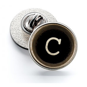Pin de Solapa Magglass Botón de Maquina de Escribir Letra Letter C 16mm