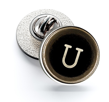 Pin de Solapa Magglass Botón de Maquina de Escribir Letra Letter U 16mm