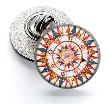 Pin de Solapa Magglass Rosa de los Vientos y Navegación Nº7 16mm